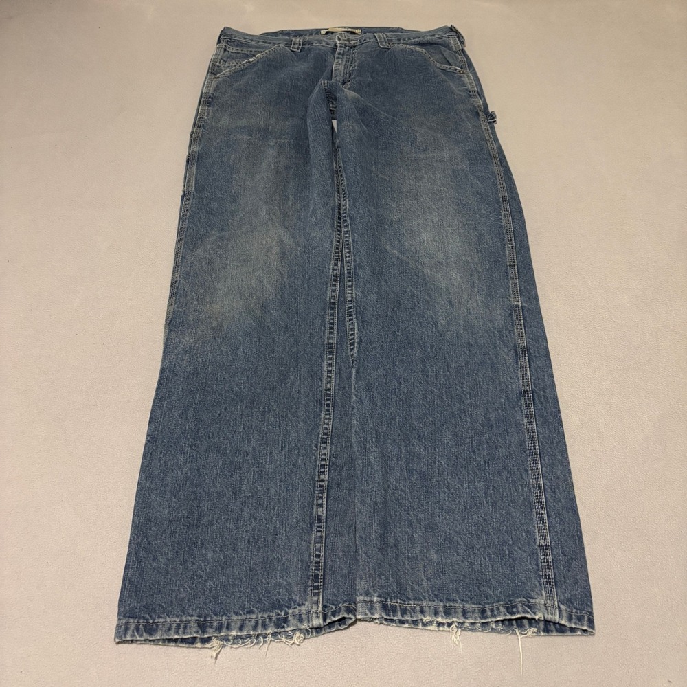Lee Dungarees Carpenter Mens Jeans 36x34 Medium Wash Blue Denim Utility Pants